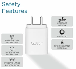 UBON Ubon CH33 45W Type-C Port 3A Superfast Wall Charger, PD Technology, Supports MacBook, Type-C Laptops, iPhone, Samsung, OnePlus etc (White)