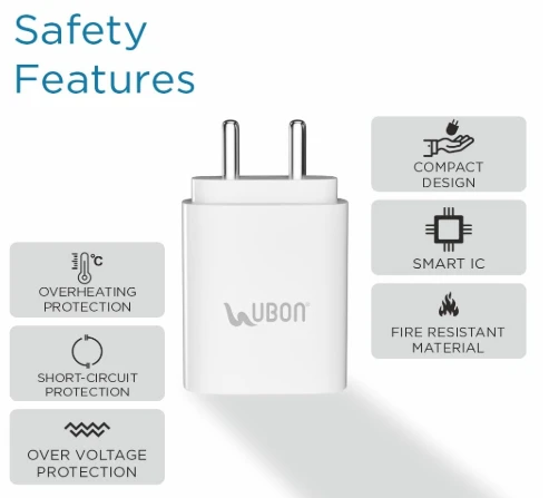 UBON Ubon CH33 45W Type-C Port 3A Superfast Wall Charger, PD Technology, Supports MacBook, Type-C Laptops, iPhone, Samsung, OnePlus etc (White)