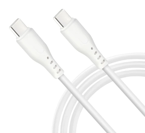 ERD UC-211 USB Type-C to C Data Cable, 65W Fast Charging, High-Speed Data Transfer, Durable, High Strength with 5mm OD cable, 1m Long, Compatible with Android Devices, Tablets, White