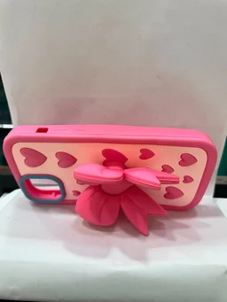 HRK iPhone 13 Pro Max Cute 3D Flower Kickstand Case mobile cover - pink