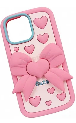 HRK iPhone 13 Pro Max Cute 3D Flower Kickstand Case mobile cover - pink