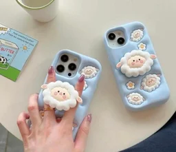 HRK iPhone 14 Pro Max 3D Cute Cloud Sheep Case MOBILE COVER - BLUE