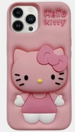 HRK iPhone 13 Pro Cute 3D Hello Kitty Pink Soft Silicone Case mobile cover - baby pink