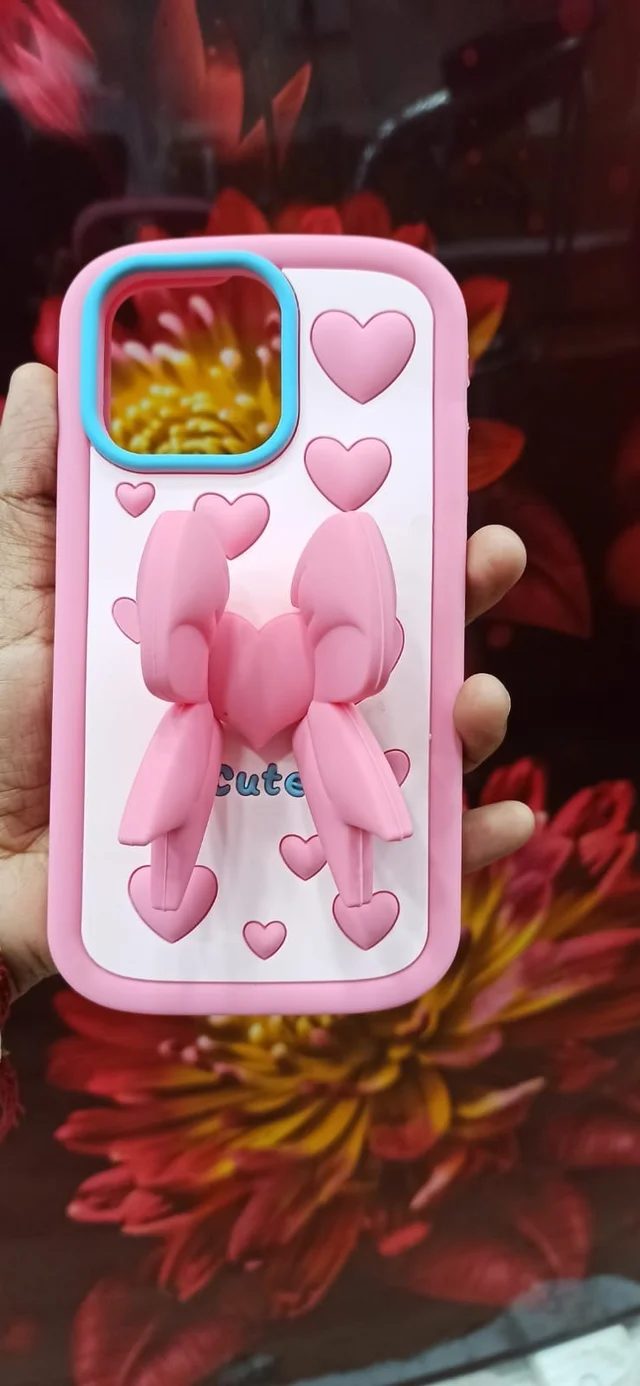 HRK iphone 14 3D Pink Bow Soft Silicone Case - pink