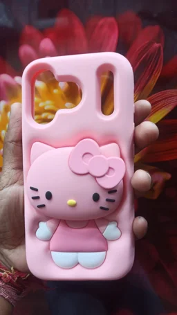 HRK iPhone 17 Pro Max Cute 3D Hello Kitty Embossed Soft Silicone Phone Case mobile cover - baby pink