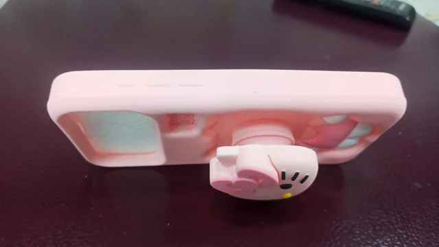 HRK iPhone 17 Pro Max Cute 3D Hello Kitty Face Silicone Phone Case mobile cover - baby pink