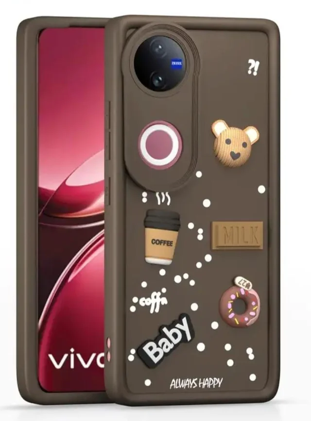 HRK VIVO V50 COFFEE BACK MOBILE COVER - BROWN