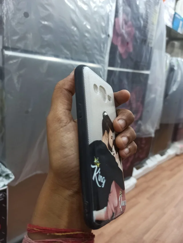 HRK Samsung J2 king and queen Wooden Back Cover