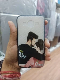 HRK Samsung J2 king and queen Wooden Back Cover