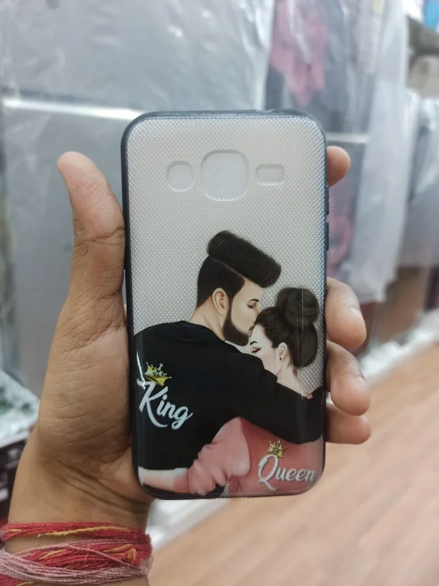 HRK Samsung J2 king and queen Wooden Back Cover