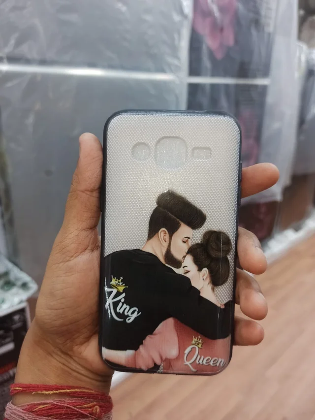 HRK Samsung J2 king and queen Wooden Back Cover