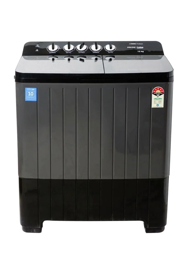 VOLTAS BEKO 12KG SEMI AUTOMATIC TOP LOAD, BLACK (WTT120UPA) - BLACK