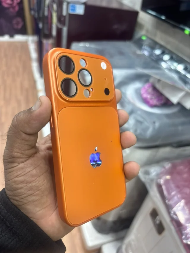 HRK IPhone 15 Pro Full Camera Protection Case - ORANGE