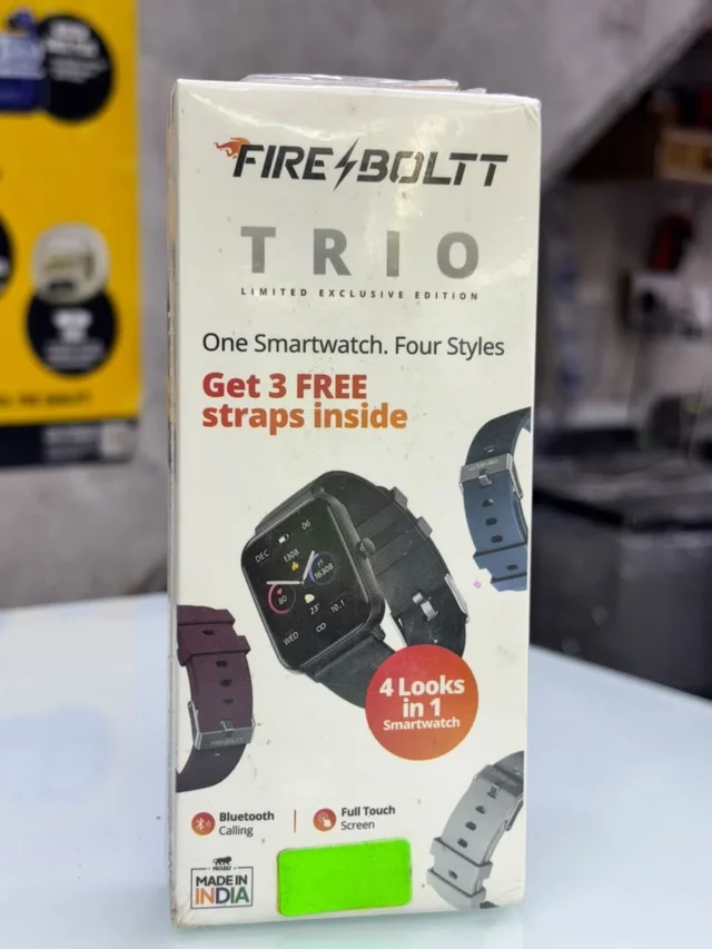 FIRE BOLTT TRIO LIMITED EXCLUSIVE EDITION SMART WATCH ONE WATCH FOUR STYLES GET 3 FREE STRAPS INSIDE