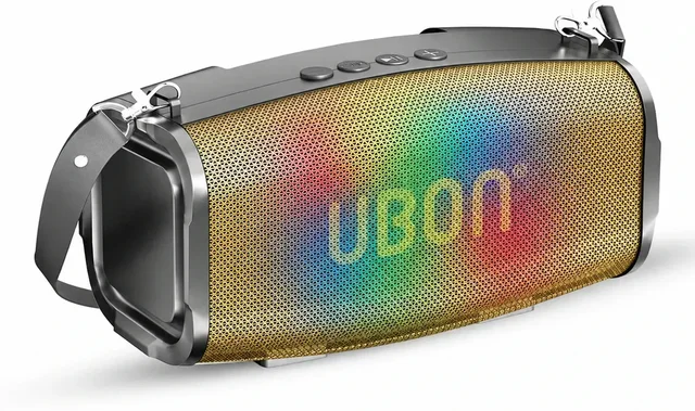 UBON Ubon SP-47 Bluetooth Wireless Speaker With Hanging Belt 10 W Bluetooth Laptop/Desktop Speaker (Gold, 2.0 Channel) - BLACK