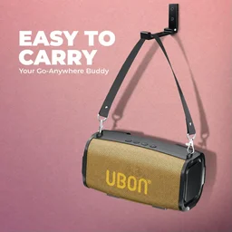 UBON Ubon SP-47 Bluetooth Wireless Speaker With Hanging Belt 10 W Bluetooth Laptop/Desktop Speaker (Gold, 2.0 Channel) - BLACK