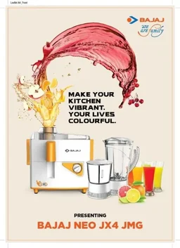 BAJAJ Majesty JX4 Neo JMG 450 W Juicer Mixer Grinder - WHITE & YELLOW