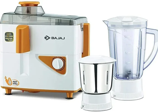 BAJAJ Majesty JX4 Neo JMG 450 W Juicer Mixer Grinder - WHITE & YELLOW
