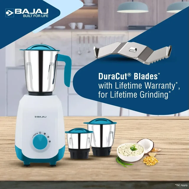 BAJAJ Notch 500 W Mixer Grinder - FRENCH BLUE