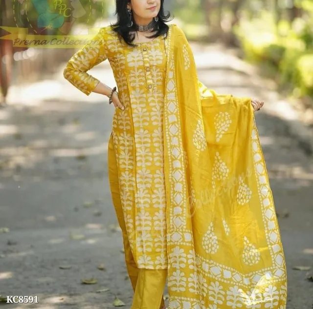 Yellow Batik Print - Yellow, xl
