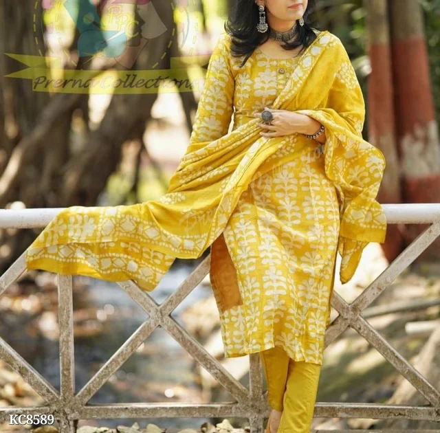 Yellow Batik Print - Yellow, xxl