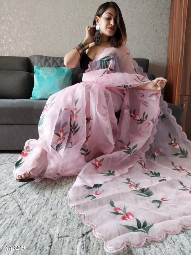 Suman Organza - Pink Lace