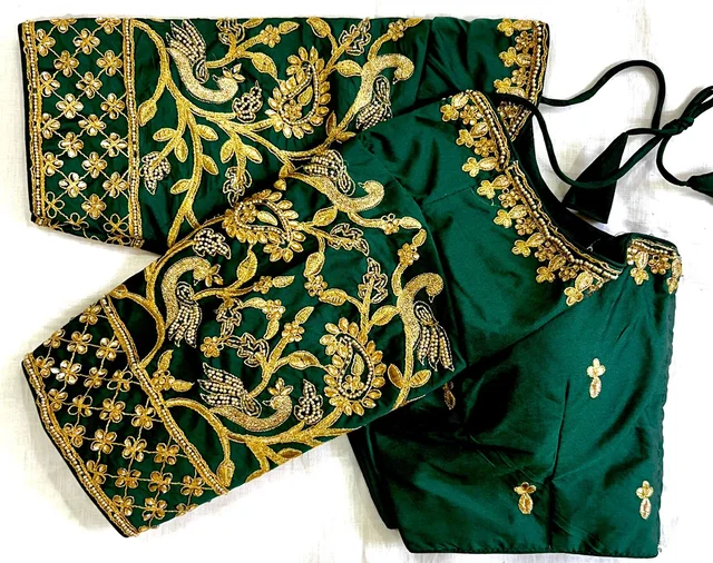 Chandra Kantha Blouse - Green House, 38 (Alter Upto 40)