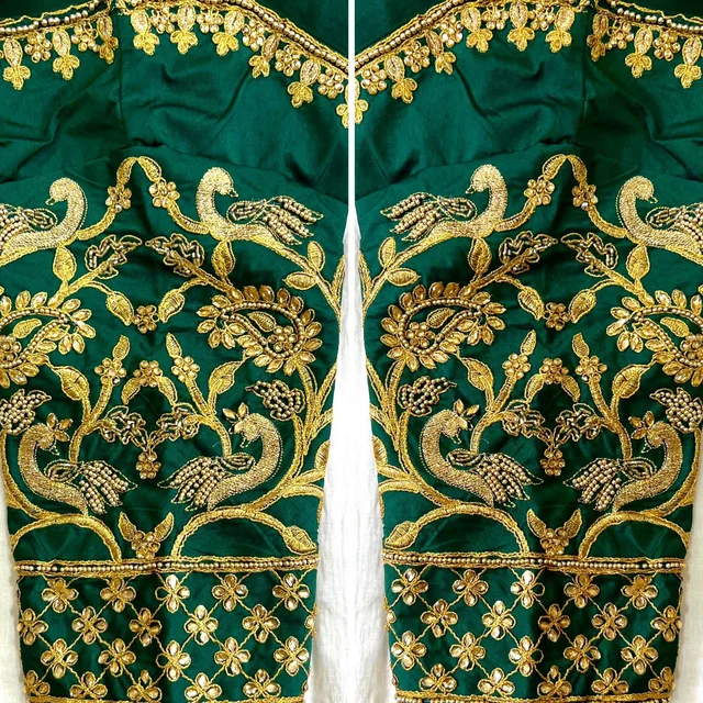 Chandra Kantha Blouse - Green House, 38 (Alter Upto 40)