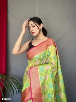 Aashi Silk Saree..1 - Green, Free