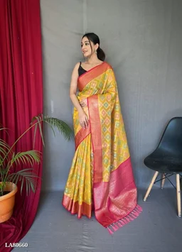 Aashi Silk Saree..1 - Laser Lemon, Free