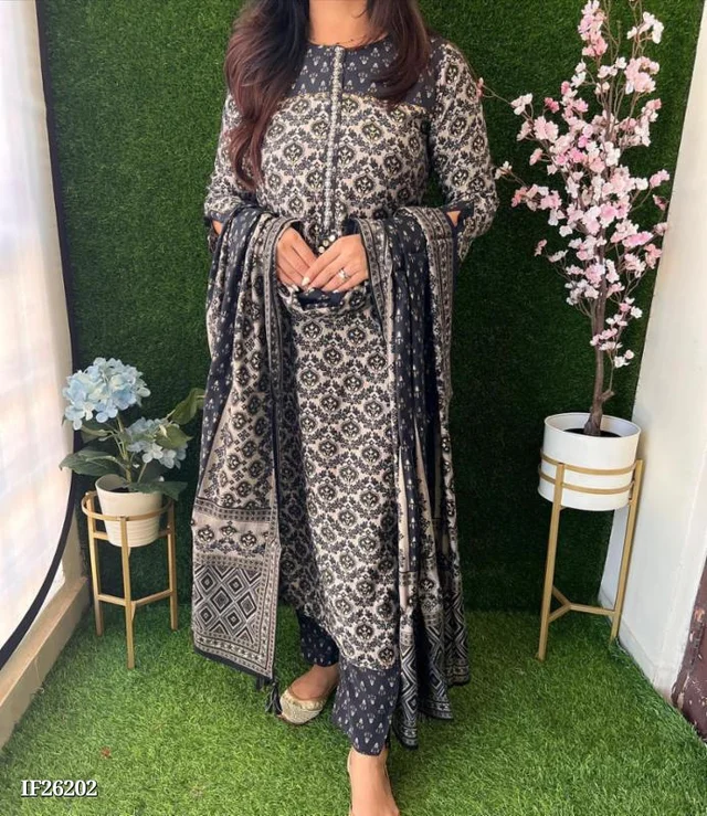 Pure Fine Reyon Kurti Pant Dupatta - XL