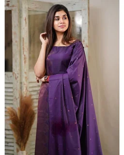 Silk Dress Material - Electric Violet, Free