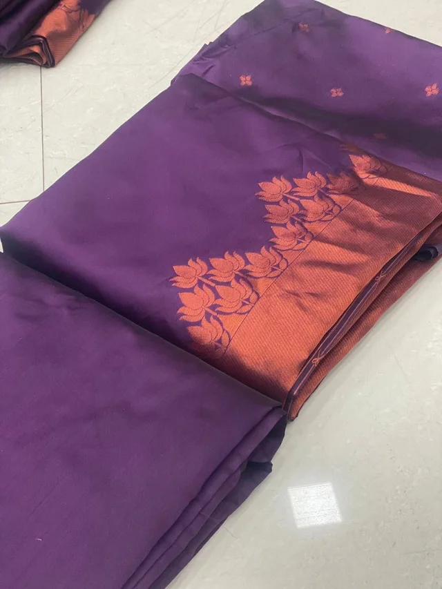 Silk Dress Material - Electric Violet, Free