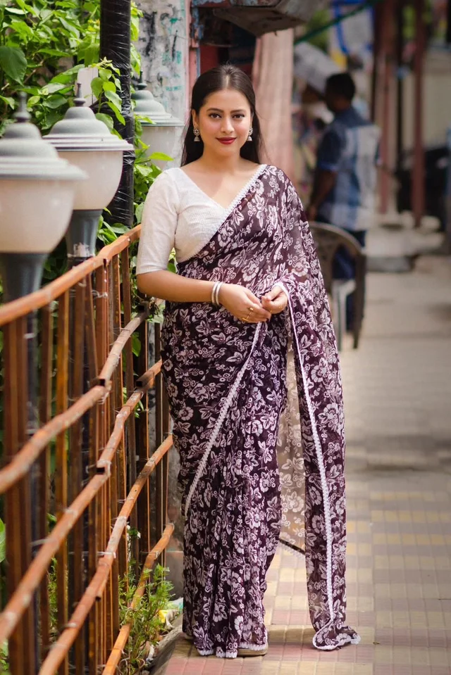 Soft Printed Saree - Clairvoyant