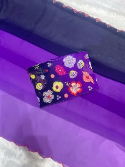 Hot Girl Designer Saree - Electric Violet