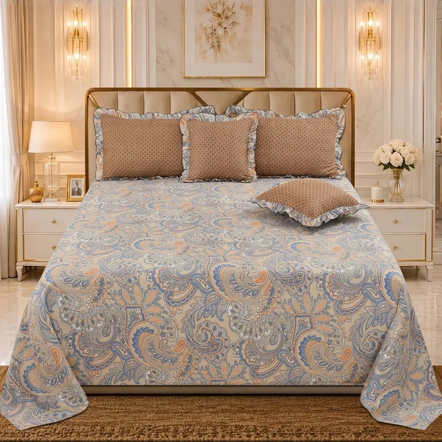 MORADO Morado 5 Pcs Frill Cushion Cover Set 16x16 Inches – Royal Paisley