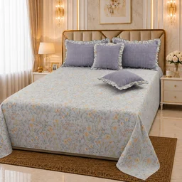 MORADO Morado 5 Pcs Frill Cushion Cover Set 16x16 Inches – Buttercup Floral Printed Decorative Cushion Covers