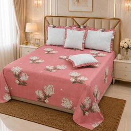 MORADO Morado 5 Pcs Floral Frill Cushion Cover Set – 16x16 Inches, Carrot Phlox Combo