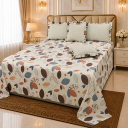 MORADO Morado 5 Pcs Frill Cushion Cover Set 16x16 Inches – Small Leaves Floral Print