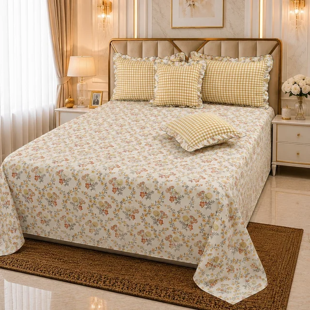 MORADO Morado 5 Pcs Frill Cushion Cover Set 16x16 Inches – Sunny Flora Floral Print