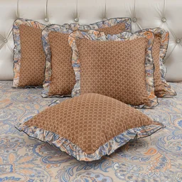MORADO Morado 5 Pcs Frill Cushion Cover Set 16x16 Inches – Royal Paisley