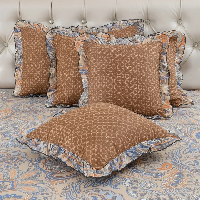MORADO Morado 5 Pcs Frill Cushion Cover Set 16x16 Inches – Royal Paisley