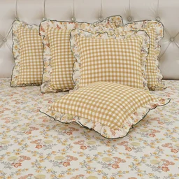 MORADO Morado 5 Pcs Frill Cushion Cover Set 16x16 Inches – Sunny Flora Floral Print