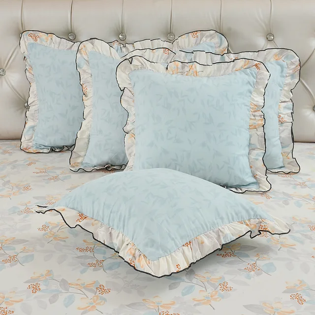 MORADO Morado 5 Pcs Frill Cushion Cover Set 16 x 16 Inches – Tiger Lily Floral Print