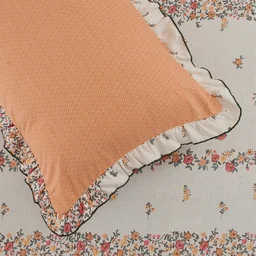 MORADO Morado 5 Pcs Frill Cushion Cover Set 16x16 Inches – Daffodil Floral Printed Decorative Cushion Covers