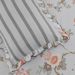MORADO Morado 5 Pcs Frill Cushion Cover Set 16x16 Inches – Magnolia Floral Printed Decorative Cushion Covers