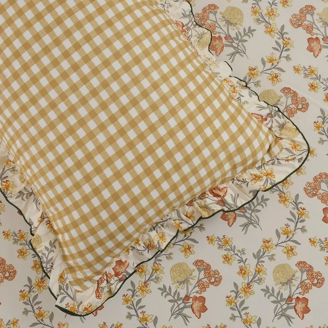 MORADO Morado 5 Pcs Frill Cushion Cover Set 16x16 Inches – Sunny Flora Floral Print