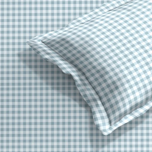 Morado MORADO Premium Glace Cotton Single Flat Bedsheet with 1 King Size Pillow Cover (60x90 Inches)-White&Grey - 60x90 inches