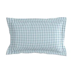 Morado MORADO Premium Glace Cotton Single Flat Bedsheet with 1 King Size Pillow Cover (60x90 Inches)-White&Grey - 60x90 inches