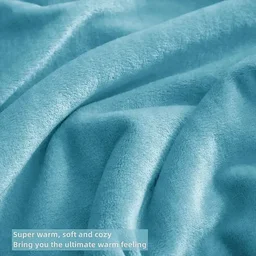 MORADO 190 GSM Flannel Super Soft Warm Double Blanket for Winters - 90x90 Inches, Aqua - Aqua